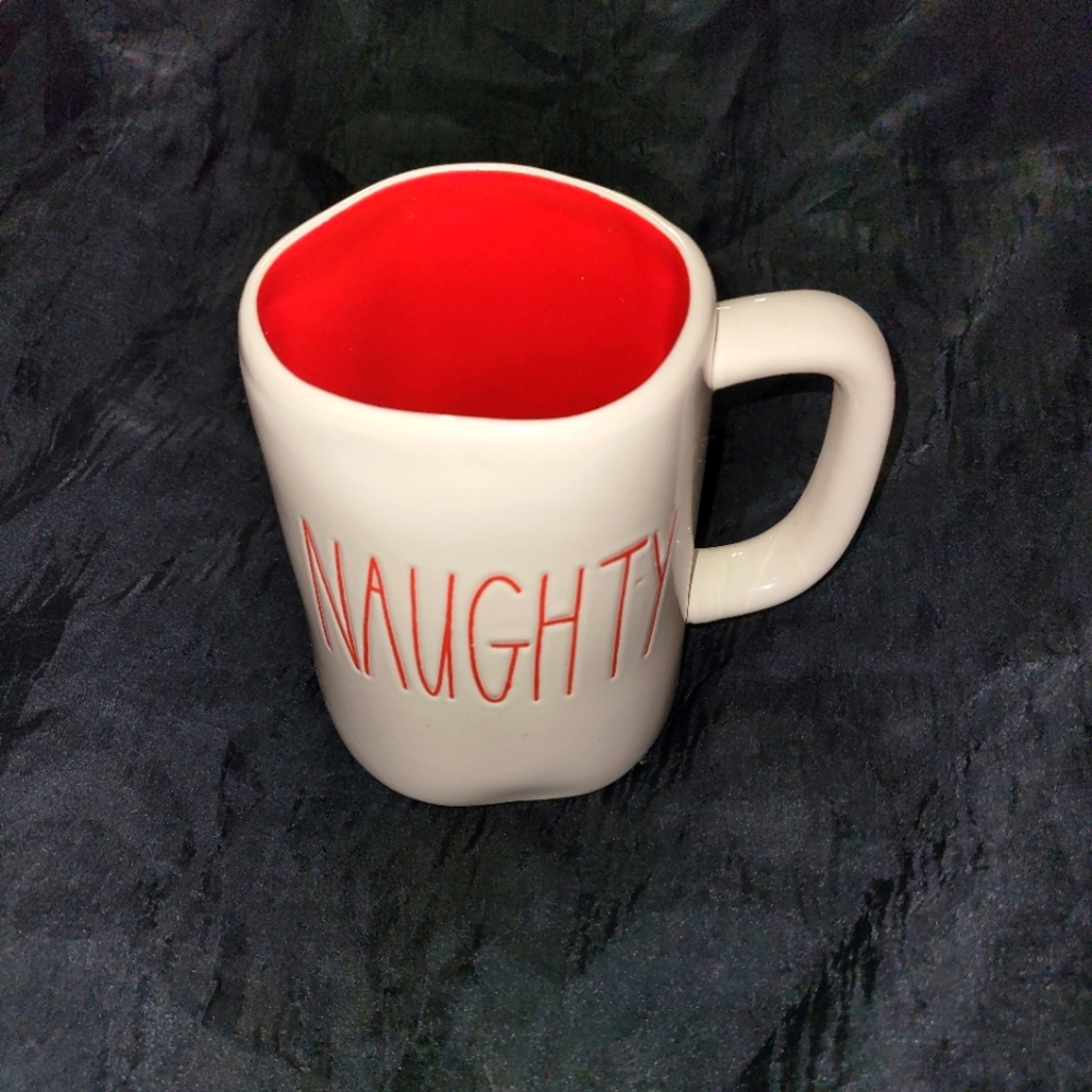 Excellent Condition Rae Dunn Coffee Cup~Mug~Naughty~Nice~Christmas~Red